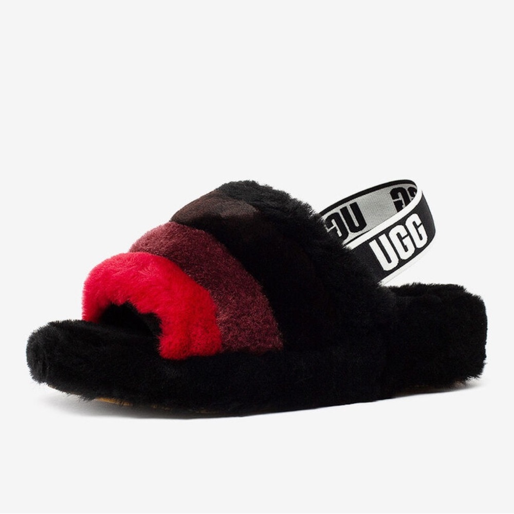 Ugg Fluff Yeah Multicolor Shearling Slingback Sli… - image 1